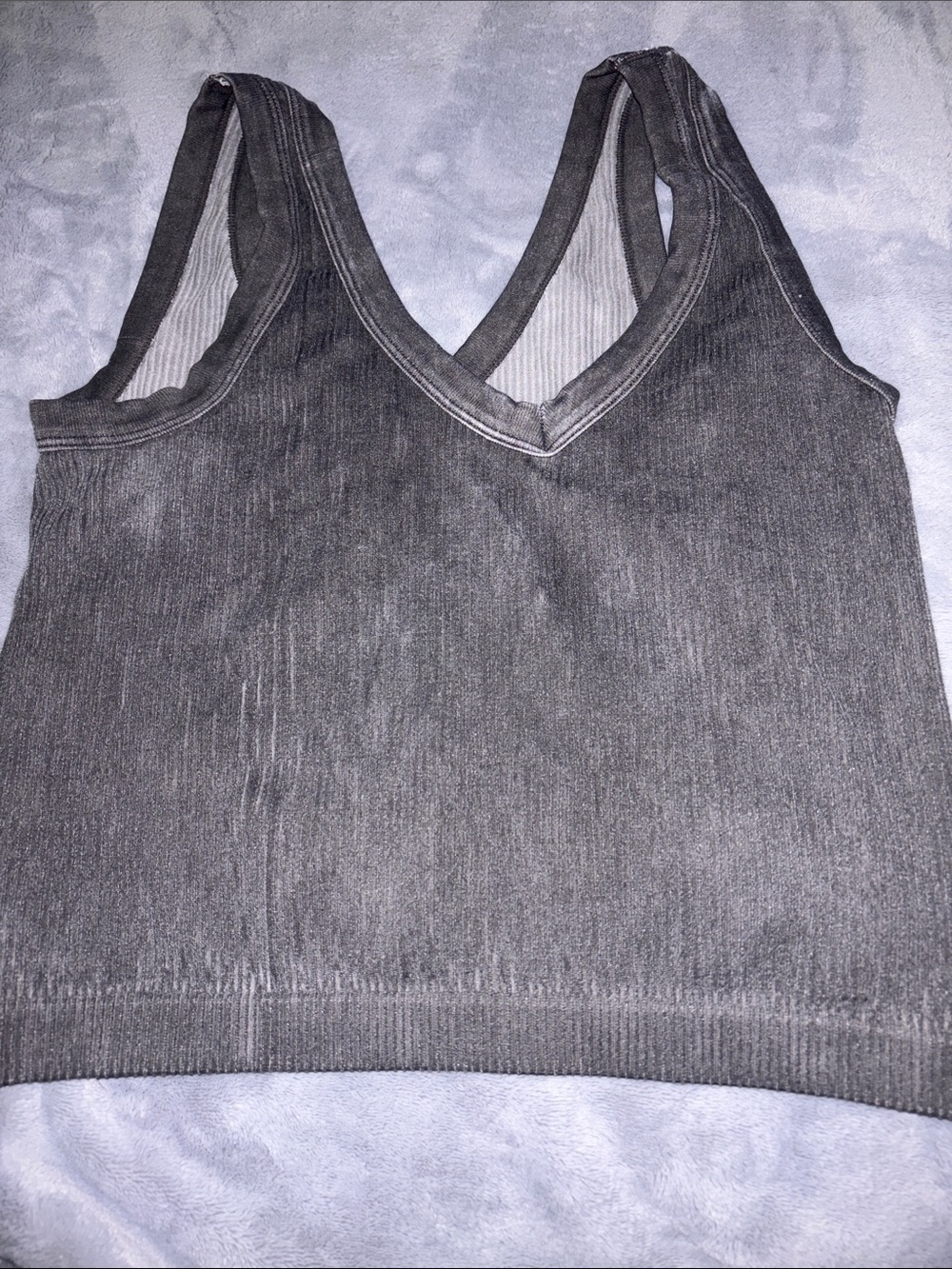 Rue21 Gray Ribbed Seamless Sports Cropped Tank | Athletic Tank | Stretch XL